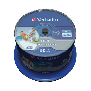 VM43812 Verbatim BD-R Printable Spindle 6x 25GB Pack 50 43812 VM43812 Verbatim BD-R Printable Spindle 6x 25GB Pack 50 43812