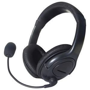 Headset with Clip-On Microphone Volume Control Adjustable Head Band Leather Ear Pads Headset with Clip-On Microphone Volume Control Adjustable Head Band Leather Ear Pads