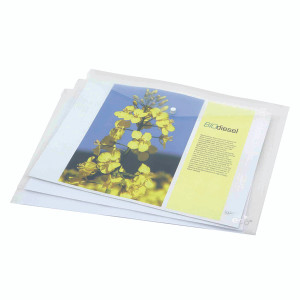 HT15184 Rapesco Eco PP Popper Wallet A3 Clear Pack 5 1042