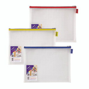 SK21963 Snopake EVA Mesh Zippa-Bag 277 x 362mm Assorted Pack 3 15819