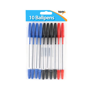 TGR02011 Tiger Ballpoint Pens Black Blue Red Pack 120 302011 TGR02011 Tiger Ballpoint Pens Black Blue Red Pack 120 302011