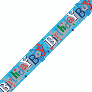 EU86642 Birthday Boy Banner Blue Pack 6 6837-HBB-3