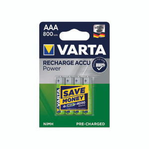 VR55061 Varta AAA Rechargeable Accu Battery NiMH 800 Mah Pack 4 56703101404 VR55061 Varta AAA Rechargeable Accu Battery NiMH 800 Mah Pack 4 56703101404