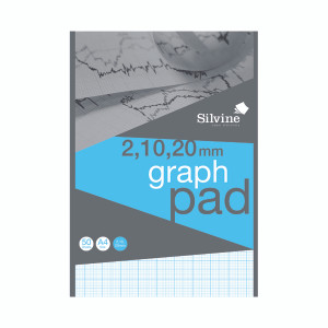 SV01822 Silvine Graph Pad 2 10 20mm 50 Sheets A4 A4GP21020