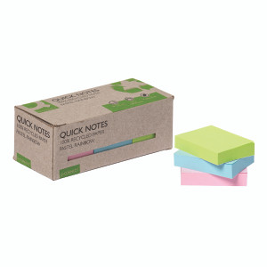 KF17326 Q-Connect Recycled Notes 38x51mm Pastel Rainbow Pack 12 KF17326 KF17326 Q-Connect Recycled Notes 38x51mm Pastel Rainbow Pack 12 KF17326