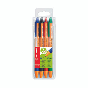 SS43726 Stabilo Pointball Retractable Ball Pen Assorted Pack 4 6030 4 SS43726 Stabilo Pointball Retractable Ball Pen Assorted Pack 4 6030 4