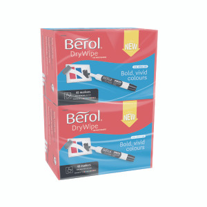 BR84869 Berol Drywipe Marker Bullet Tip Assorted Pack 96 1984869