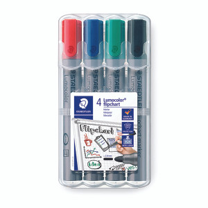 ST35614 Staedtler Flipchart Marker Assorted Pack 4 356 WP4 ST35614 Staedtler Flipchart Marker Assorted Pack 4 356 WP4