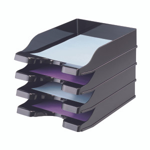 DF13001 Deflecto SteriTouch Stacking Letter Tray Black CP130STBLK DF13001 Deflecto SteriTouch Stacking Letter Tray Black CP130STBLK