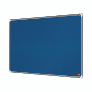 NB60863 Nobo Premium Plus Felt Notice Board 1500 x 1200mm Blue 1915191