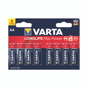 VR68153 Varta Longlife Max Power AA Battery Pack 8 04706101418 VR68153 Varta Longlife Max Power AA Battery Pack 8 04706101418