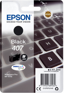Epson C13T07U140 407 Black Ink Cartridge (Keyboard), 2.6K pages, 41ml Epson C13T07U140 407 Black Ink Cartridge (Keyboard), 2.6K pages, 41ml