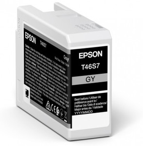 Epson C13T46S700 T46S7 Grey Ink Cartridge, 25ml