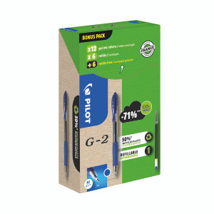 Pilot G-2 12 Gel Ink Rollerball Pens 12 Refills Medium Tip Blue (Pack of 24) WLT556183 Pilot G-2 12 Gel Ink Rollerball Pens 12 Refills Medium Tip Blue (Pack of 24) WLT556183