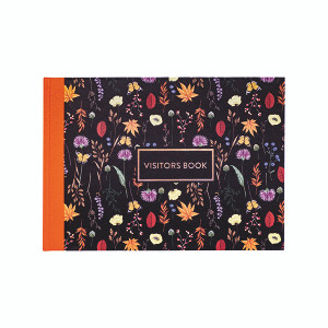 Pukka Pad Bloom Visitors Book Black 9687-BLM Pukka Pad Bloom Visitors Book Black 9687-BLM