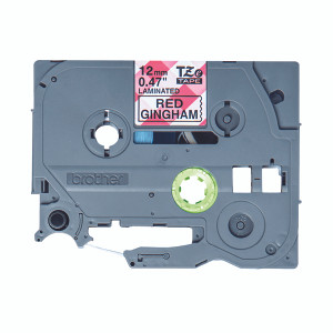 Brother TZe Labelling Tape 12mm x 4m Black on Red Gingham TZEMPRG31