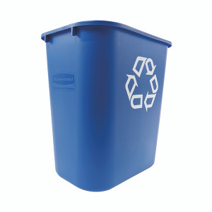 Rubbermaid Medium Recycling Wastebasket 26 Litre Blue FG295673BLUE Rubbermaid Medium Recycling Wastebasket 26 Litre Blue FG295673BLUE