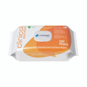 Uniwipe Clinical Midi Wipes (Pack of 200) 1020 Uniwipe Clinical Midi Wipes (Pack of 200) 1020