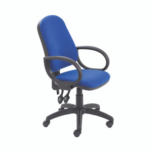 First High Back Operators Chair with Fixed Arms 640x640x985-1175mm Blue KF839243 First High Back Operators Chair with Fixed Arms 640x640x985-1175mm Blue KF839243