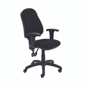 First Calypso Operator Chair with Adjustable Arms 640x640x985-1175mm Black KF822875 First Calypso Operator Chair with Adjustable Arms 640x640x985-1175mm Black KF822875