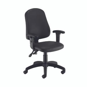 First Calypso Operator Chair with Adjustable Arms 640x640x985-1175mm Polyurethane Black KF822882 First Calypso Operator Chair with Adjustable Arms 640x640x985-1175mm Polyurethane Black KF822882