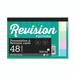 Silvine Revision Card Notepad 48 Card Multicolour (Pack of 20) CR51 Silvine Revision Card Notepad 48 Card Multicolour (Pack of 20) CR51