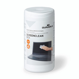 Durable Screenclean Box Wet Wipes Alcohol Free Bio-degradable White (Pack of 100) 573602 Durable Screenclean Box Wet Wipes Alcohol Free Bio-degradable White (Pack of 100) 573602