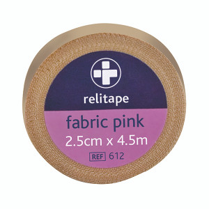Reliance Medical Relitape Fabric Elastic Strapping Tape Pink 2.5cmx4.5m (Pack of 12) 612 Reliance Medical Relitape Fabric Elastic Strapping Tape Pink 2.5cmx4.5m (Pack of 12) 612
