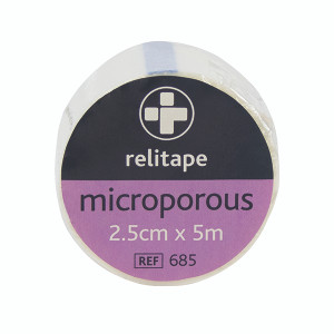 Reliance Medical Relitape Microporous Tape 2.5cmx5m (Pack of 12) 685 Reliance Medical Relitape Microporous Tape 2.5cmx5m (Pack of 12) 685