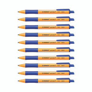 Stabilo Pointball Retrct Pen Blue (Pack of 10) 6030/41