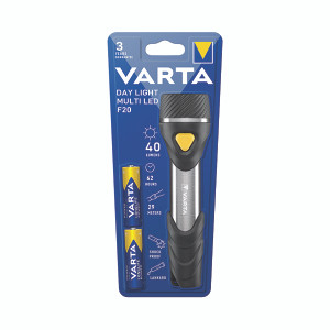 Varta Day Light Multi LED F20 Torch with 9 LEDS 62 Hours Run Time Black/Grey 16632101421 Varta Day Light Multi LED F20 Torch with 9 LEDS 62 Hours Run Time Black/Grey 16632101421