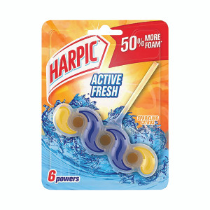 Harpic Active Fresh Toilet Rim Block 6 Powers Sparkling Citrus 35g 3119589 Harpic Active Fresh Toilet Rim Block 6 Powers Sparkling Citrus 35g 3119589