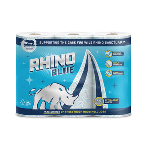 Rhino Kitchen Roll 3-Ply 70 Sheets/Roll White (Pack of 3) R0304K3BNOF01 Rhino Kitchen Roll 3-Ply 70 Sheets/Roll White (Pack of 3) R0304K3BNOF01