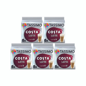 Tassimo Costa Latte Coffee 16 Pods x5 Pack Pack of 80 4056534 Tassimo Costa Latte Coffee 16 Pods x5 Pack Pack of 80 4056534