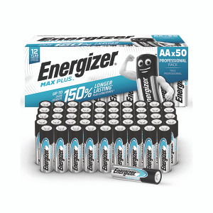 Energizer Max Plus AA Alkaline Batteries (Pack of 50) E303865500 Energizer Max Plus AA Alkaline Batteries (Pack of 50) E303865500