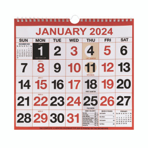 Wirebound Month To View Calendar 249x231mm 2024 KFYC2224 Wirebound Month To View Calendar 249x231mm 2024 KFYC2224