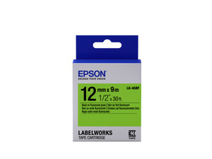 Epson C53S654018 LK-4GBF Black on Green 12mm x 9m