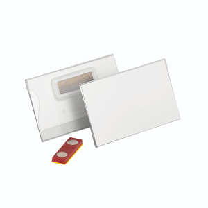 Durable Name Badge w/Magnet Place and Hold 54x90mm (Pack of 25) 824419 Durable Name Badge w/Magnet Place and Hold 54x90mm (Pack of 25) 824419