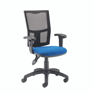 Jemini Medway High Mesh Back Operator Chair Adjustable Arms Royal Blue KF821939 Jemini Medway High Mesh Back Operator Chair Adjustable Arms Royal Blue KF821939
