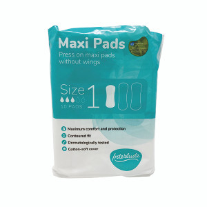 Interlude Maxi Pads Size 1 Packet x10 Pads (Pack of 24) 6438B Interlude Maxi Pads Size 1 Packet x10 Pads (Pack of 24) 6438B