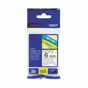 Brother P-Touch TZe Laminated Tape Cassette 6mm x 8m Black on Clear Tape TZE111 Brother P-Touch TZe Laminated Tape Cassette 6mm x 8m Black on Clear Tape TZE111