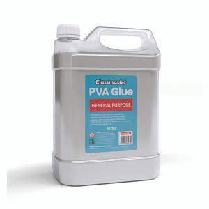 Classmaster White Washable Red Label PVA Glue 5L Bottle with Screw Cap PVA5000RD Classmaster White Washable Red Label PVA Glue 5L Bottle with Screw Cap PVA5000RD