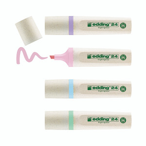 Edding e-24/4S EcoLine Highlighter Set Pastel (Pack of 4) 4-24-4-1000 Edding e-24/4S EcoLine Highlighter Set Pastel (Pack of 4) 4-24-4-1000