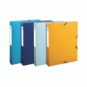 Exacompta Bee Blue Box File 40mm Spine PP A4 Assorted (Pack of 8) 59140E Exacompta Bee Blue Box File 40mm Spine PP A4 Assorted (Pack of 8) 59140E