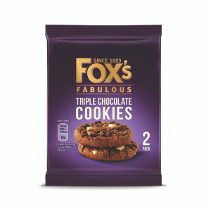 Foxs Triple Chocolate Cookie Biscuits Twin Pack 45g (Pack of 48) 934600 Foxs Triple Chocolate Cookie Biscuits Twin Pack 45g (Pack of 48) 934600