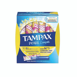 Tampax Compak Pearl Regular Applicator Tampons Boxed x16 (Pack of 4) C006298 Tampax Compak Pearl Regular Applicator Tampons Boxed x16 (Pack of 4) C006298