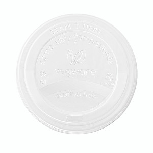 Vegware Hot Cup Lid 12oz 89-series White (Pack of 1000) VLID89S Vegware Hot Cup Lid 12oz 89-series White (Pack of 1000) VLID89S