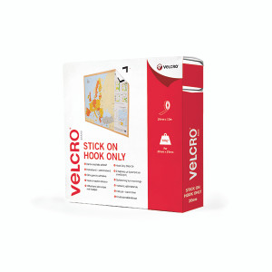 Velcro Stick On Tape Hook Only 20mmx10m White VEL-EC60223 Velcro Stick On Tape Hook Only 20mmx10m White VEL-EC60223