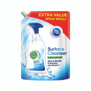 Dettol Antibacterial Cleaning Spray Refill Pouch 1200ml (Pack of 4) 3109241 Dettol Antibacterial Cleaning Spray Refill Pouch 1200ml (Pack of 4) 3109241