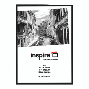 Hampton Frames Aluminium Certificate Frame A3 Black PAAFA3B-BLK Hampton Frames Aluminium Certificate Frame A3 Black PAAFA3B-BLK